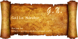 Galla Nándor névjegykártya